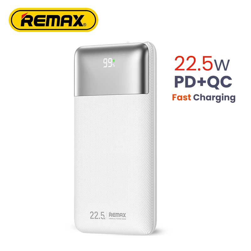 Remax Kiyuan Series 20w+22.5w Pd+qc Fast Charging Power Bank 10000mah Rpp-5 White